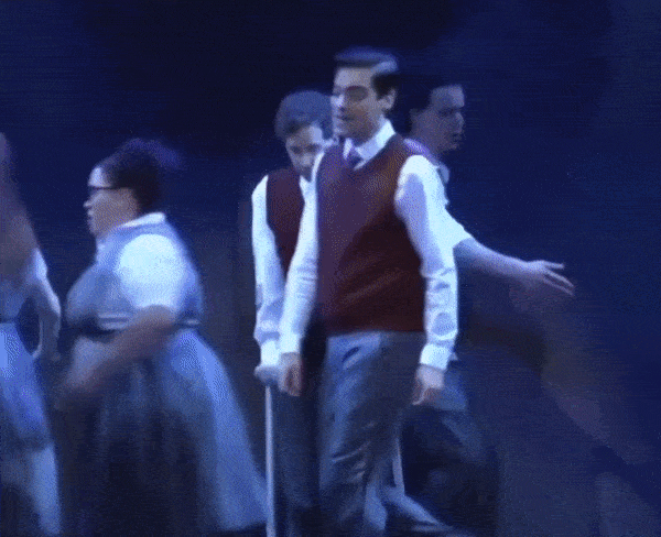A gif of Noel and Mischa in Fall Fair Suite